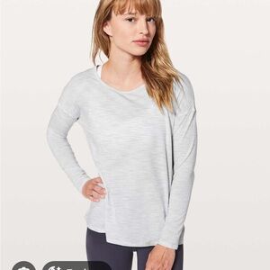 Lululemon Women's Back Into It Long Sleeve Top Space Dye Ice Grey